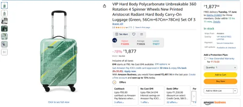 Image of VIP Aristocrat Radiant Polycarbonate Luggage Set of 3
