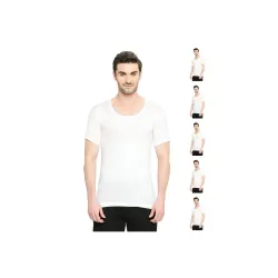 VIP® Bonus Classic Men Round Neck Premium Cotton Vest with Sleeves (Pack of 6)