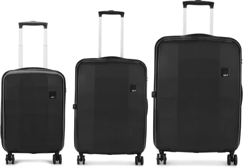 Image of VIP Hard Body Set of 3 Luggage 8 Wheels - Rigel 3P Set (Cabin+Medium+Large) - Trolley Bag - Trolley Bag - Black