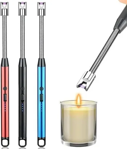 Image of VISHMART ARC BBQ LIGHTER Plastic Electronic Gas Lighter (Black, Silver, Pack of 1) Set Alert