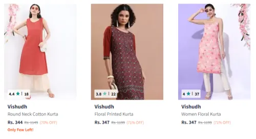 Image of Vishudh Women's Cotton Kurta Starting At ₹344