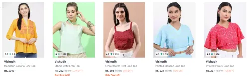 Image of Vishudh Women's Design Top. Starting At @₹202