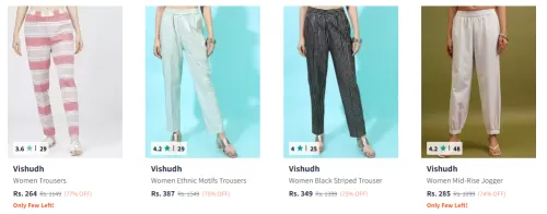 Image of Vishudh Women Trousers Starting At ₹264