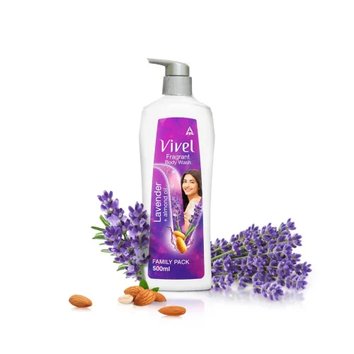 Image of Vivel Fragrant Body Wash, Lavender & Almond Oil Shower Gel, 500 ml 