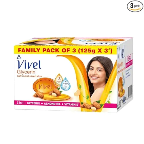 Image of Vivel Glycerin Bathing Bar Soap 125gx3