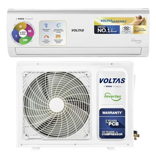 Image of Voltas 1.4 Ton 3 Star, Inverter Split AC (Copper, 4-in-1 Adjustable Mode, Anti-dust Filter, 173V Vectra CAE, White).