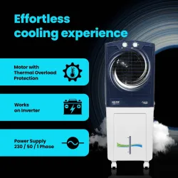 Voltas 60 L Room/Personal Air Cooler (White::Blue, Frost Air 60, with Swing Control).