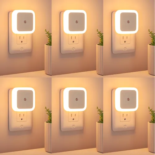 Image of VR PRIME 6pc Night Lamp Sensor Light for Bedroom Bed Side Home | Smart Automatic ON/Off Dim LED Lights |