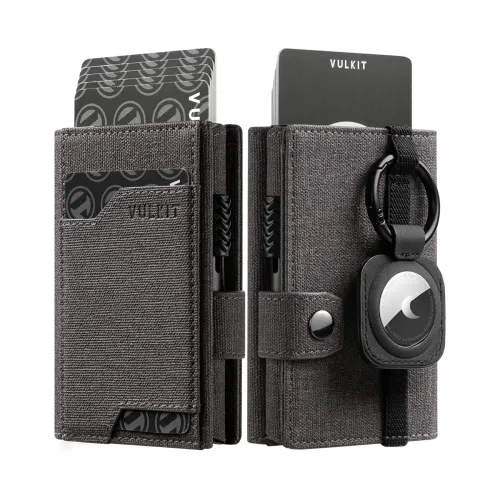 Image of VULKIT RFID Aluminium Card Wallet with Airtag Holder – Grey