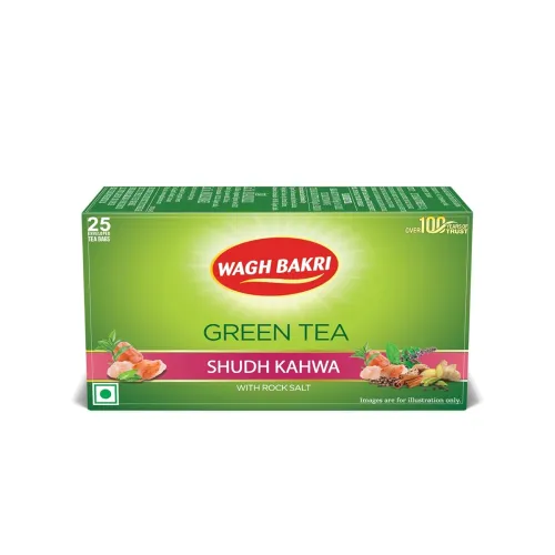 Image of Wagh Bakri Green Tea Shudh Kahwa Tea Bag, 25 Tea Bag*2.5G, 62.5 Grams