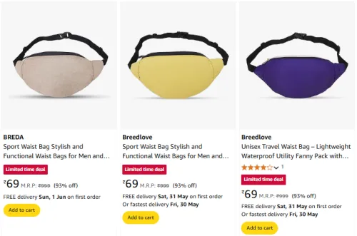 Image of BREDA Sport Waist Bag At Starting @ ₹69