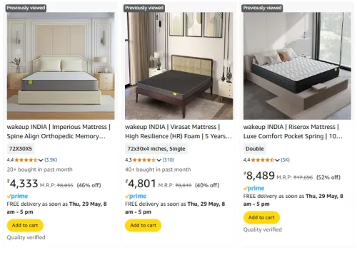 Image of wakeup INDIA Brand Mattress @ Up to 52% Discount