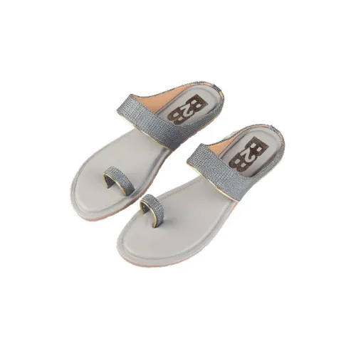 Image of WalkTrendy Womens Synthetic Grey Open Toe Flats