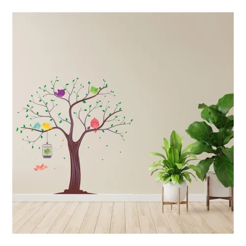 Image of CVANU Little Birds Sit Wall Sticker for Wall Decoration (42inX41in)
