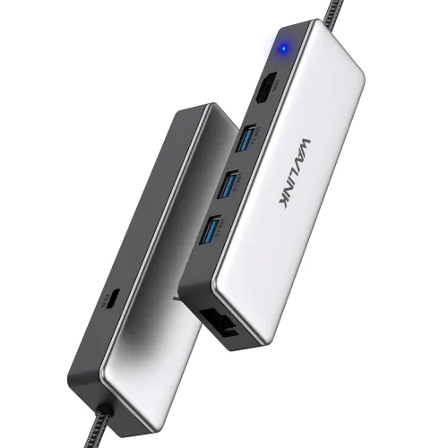 Image of WAVLINK 6-in-1 USB C Hub with HDMI, USB 3.0, Ethernet & 100W PD