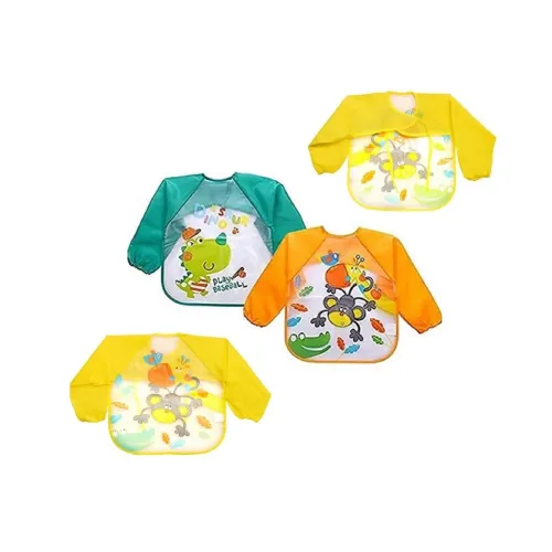Image of Wavva® Waterproof Colorful Children Animals Baby Bibs Full Sleeve