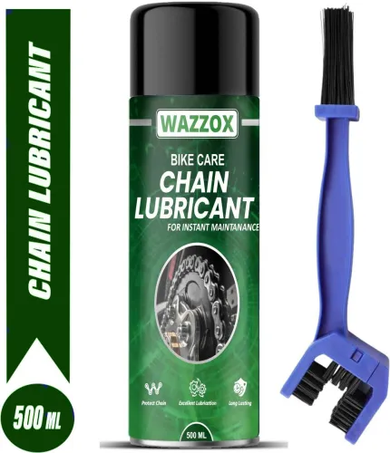 Image of WAZZOX Bike Chain Lubricant Spray With Brush Cleaner For All Chain (500 ml, Pack of 1)Type
