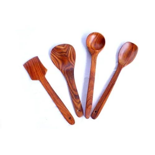 Image of Webbee Craft Wooden Spatula and Ladle Set of 4