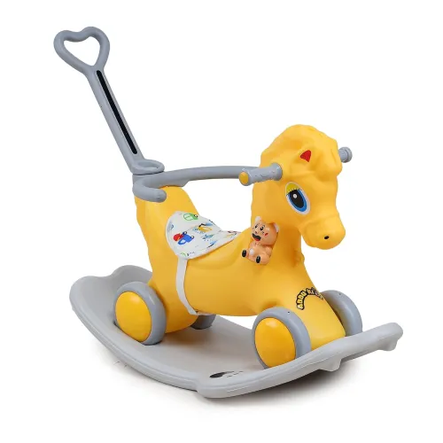 Image of Webby Musical 2 in 1 Horse Rocker Cum Rider-Kids Ride On Push Car with Parent Control Toy Toddler Baby Toy 1-4 Years