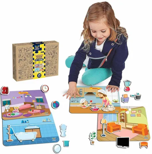Image of Webby My Home Wooden Jigsaw Puzzle Toy, 24 Pcs