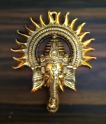 Image of Wellwishers Craft 28 cm Religious Idol & Figurine (Metal, Gold)