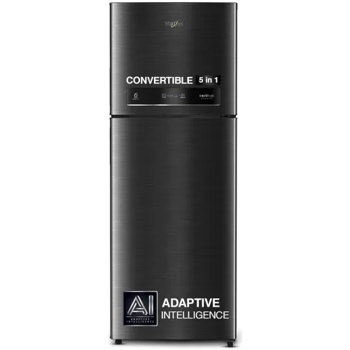 Image of Whirlpool 411L 2-Star Convertible Inverter Double Door Refrigerator (Steel Onyx-Z)