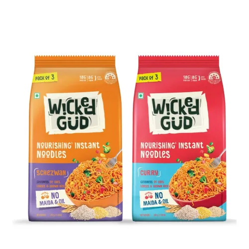 Image of WickedGud Schezwan Noodles (207gm) & Curry Noodles (201gm)