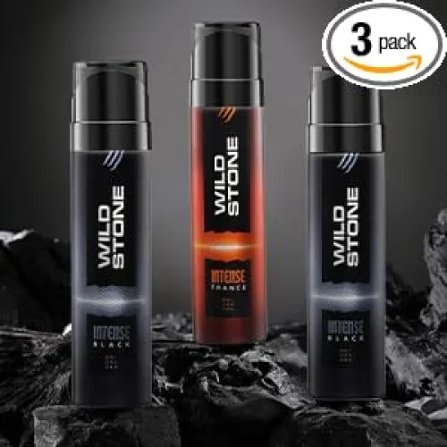 Image of Wild Stone Intense Black Deodorant Gift Set for Men Pack of 3