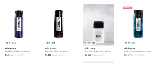 Image of Wild stone Men Body Deodorant Starting @ ₹94