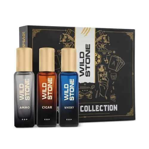 Image of Wild Stone Perfume Gift Set of Cigar,Ammo and Whisky Perfume for Men, Pack of 3 (20ml each)