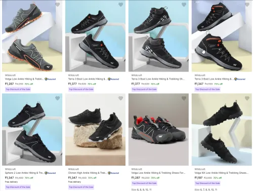 Image of Wildcraft Men’s Sports Shoes @ Minimum 70% Off
