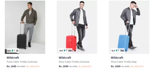 Image of Wildcraft Suitcase Minimum 75% Discount