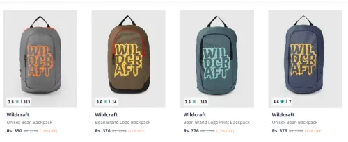 Image of Wildcraft Unisex Grey Bean Backpack Starting Price @₹350