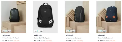 Image of Wildcraft Unisex Solid Backpack up to 76% Discount