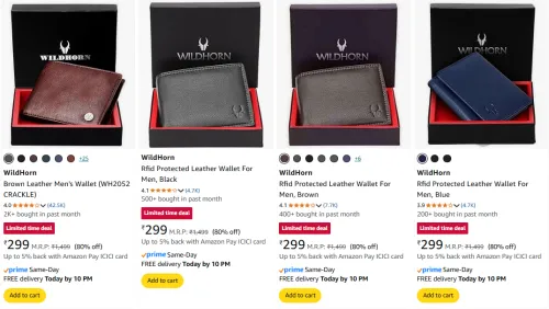 Image of WildHorn Men's Wallets at minimum 80% Discount