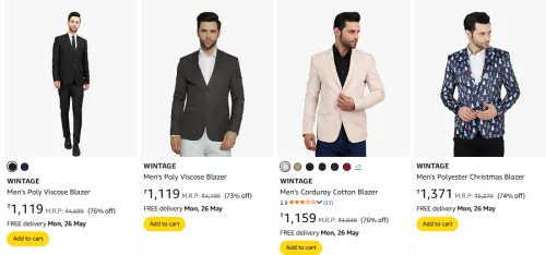 Image of WINTAGE Men's Blazer Minimum 70% Discount