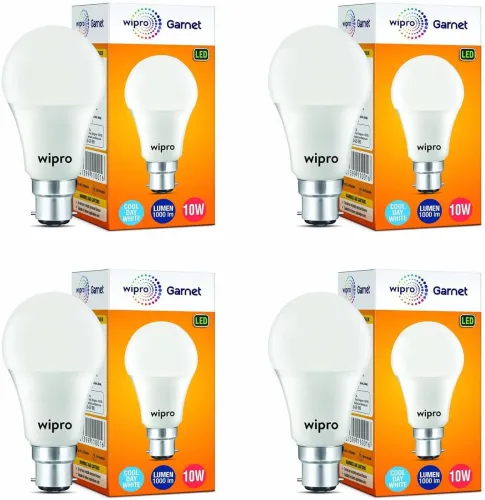 Image of Wipro 10 W Basic Standard B22 LED Bulb Pack of 4