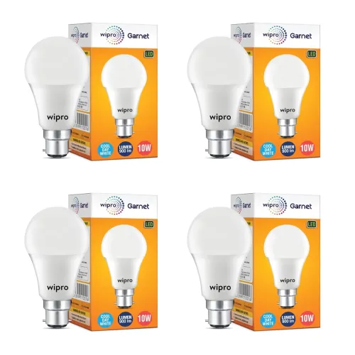 Image of Wipro 10W B22 LED White Bulb - Pack of 4