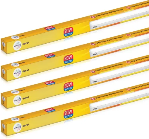 Image of Wipro 20W 4 Feet Batten Tube Light, pack of 4.