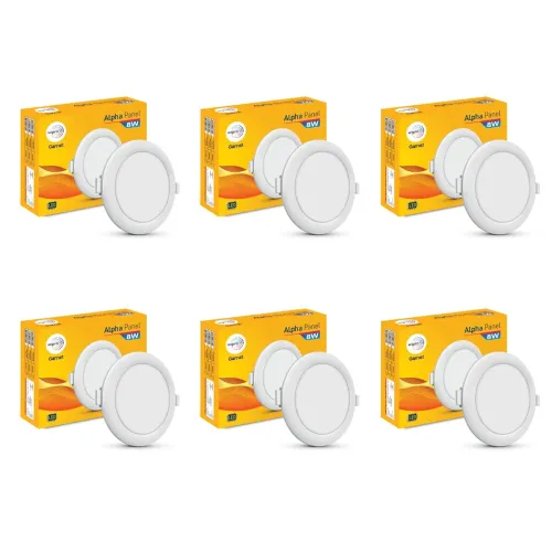 Image of Wipro 8W Warm LED Panel Lights Pack of 6