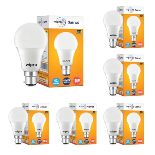 Image of Wipro Garnet 10W LED Bulb Pack of 6