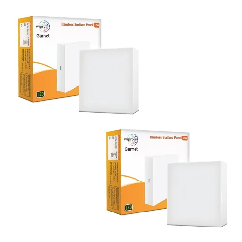 Image of Wipro Garnet 12W Rimless LED Panel (Neutral White, Pack of 2)