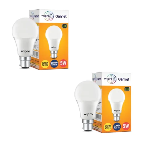 Image of wipro Garnet 5W LED Bulb Pack of 2