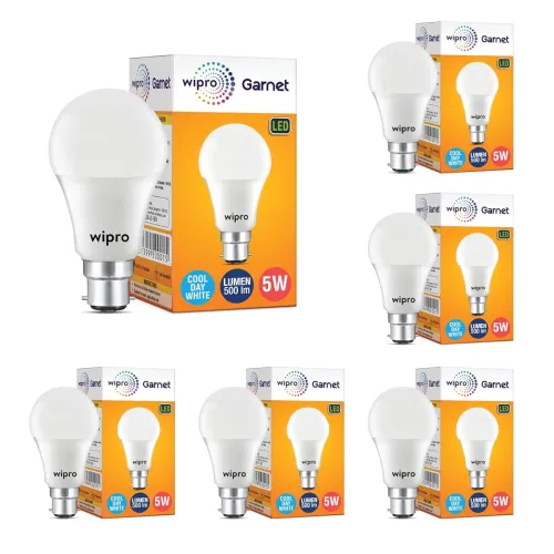 Image of wipro Garnet 5W LED Bulb for Home & Office Pack of 6