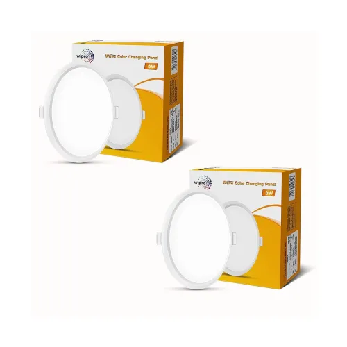 Image of wipro Garnet 6W Wave CCT Round Panel Pack of 2