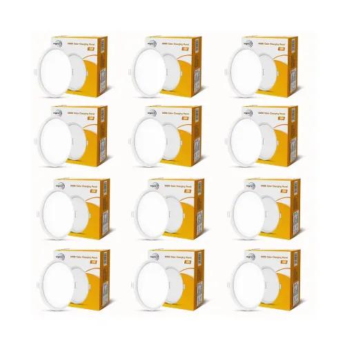Image of wipro Garnet 6W Wave Cct Round Panel pack12 Downlighter for False Ceiling