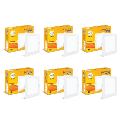Image of Wipro Garnet 8W Square LED Panel (Pack of 6)