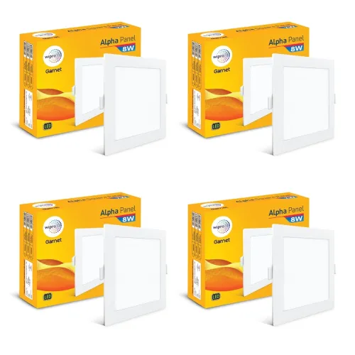 Image of Wipro Garnet 8W Square LED Alpha Panel Pack of 4