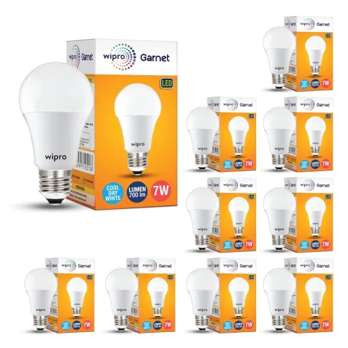 Image of wipro Garnet 9W LED Bulb Pack of 10