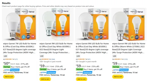 Image of Wipro Led Bulb From ₹50